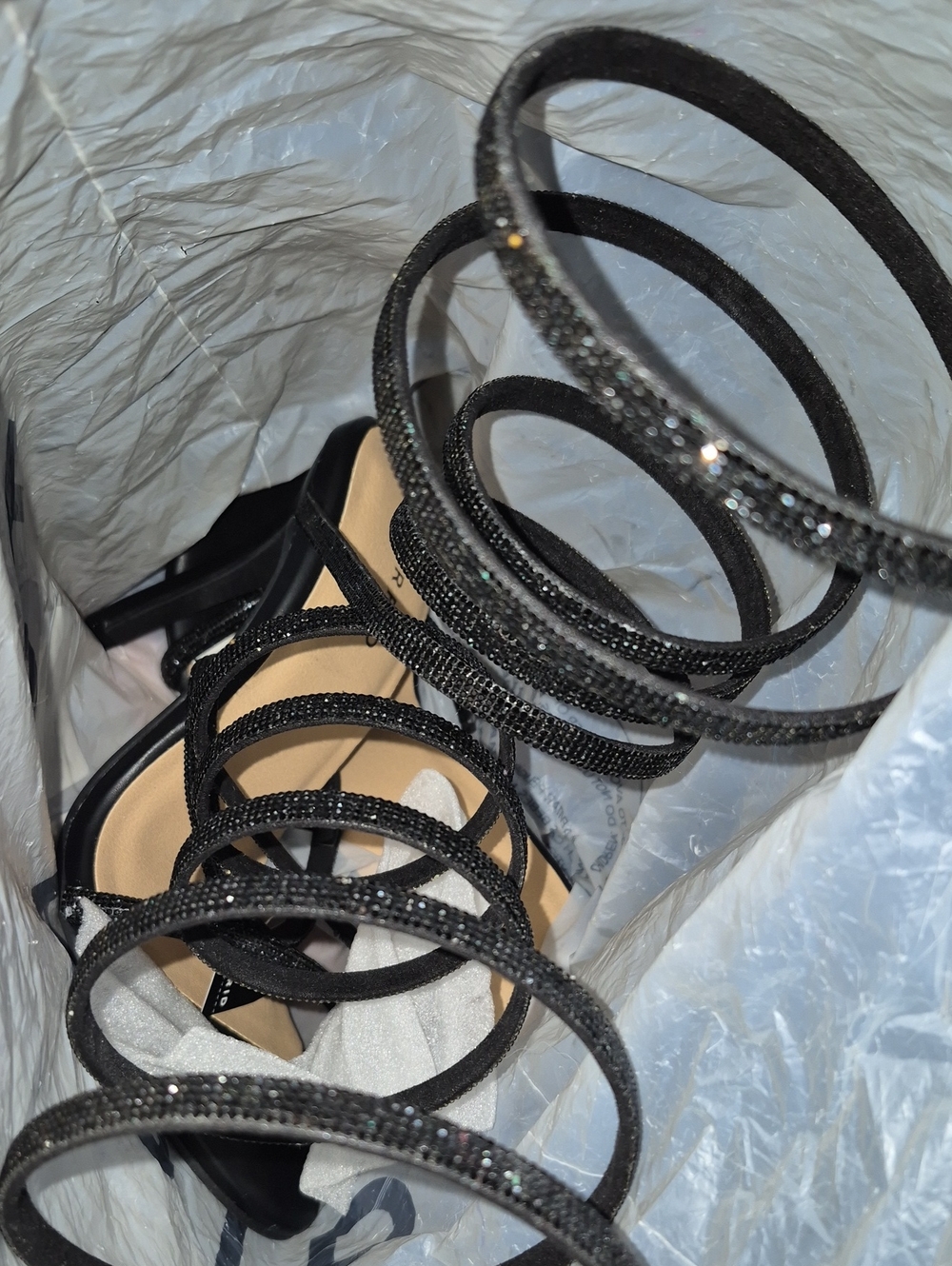 Torrid 8WW Black Spiral Wrap Stiletto Heel Sandal - New - Picture 7 of 8